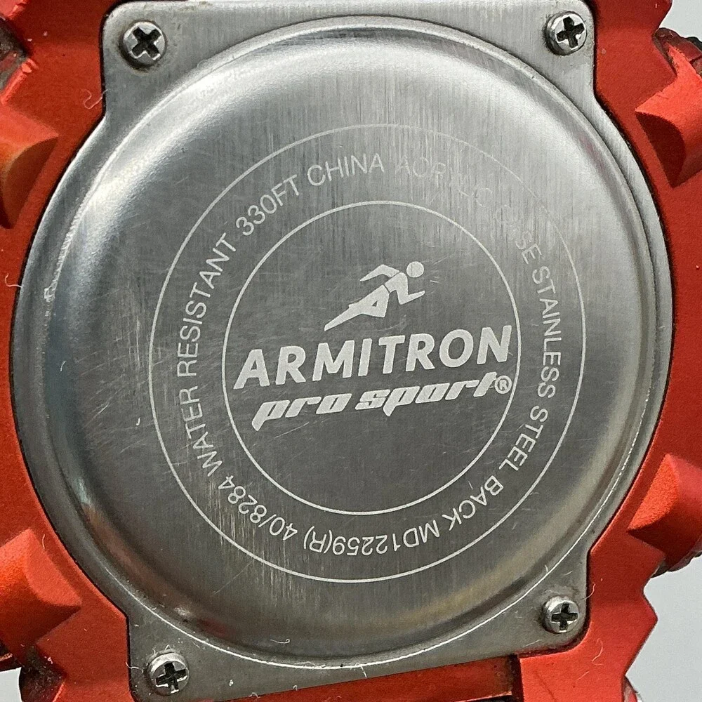 Armitron Pro Sport MDV12259G Mens Watch 54mm Gray Digital Chrono Red Camo 100M